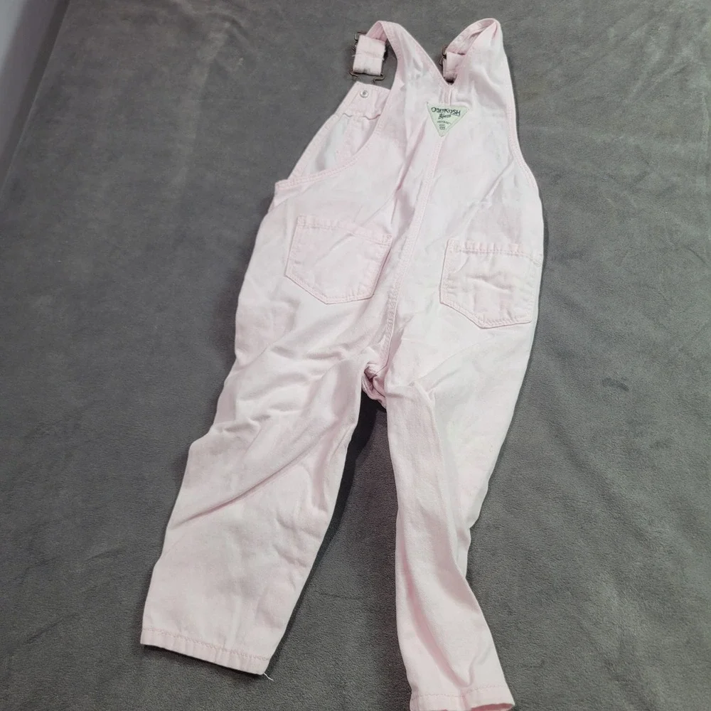 OshKosh Bgosh Kids‎ Pink Cotton Denim Bib Overalls 18M OSH89379-SSI